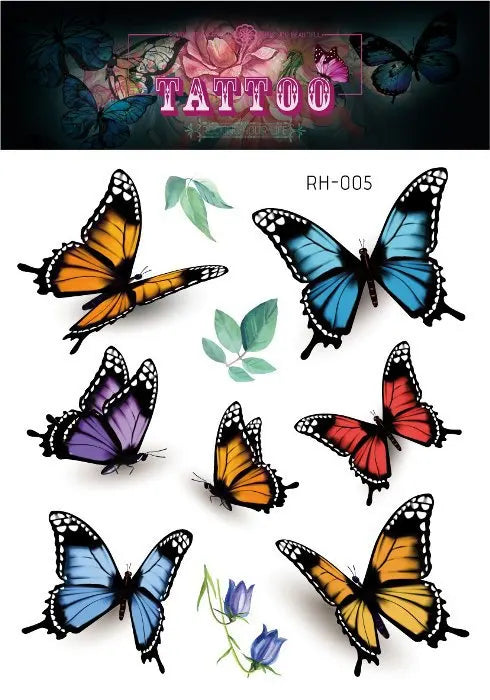 Purple Fairy Butterfly Glitter Temporary Tattoo Stickers Temporary Tattoo Sticker PLUSH RH-005
