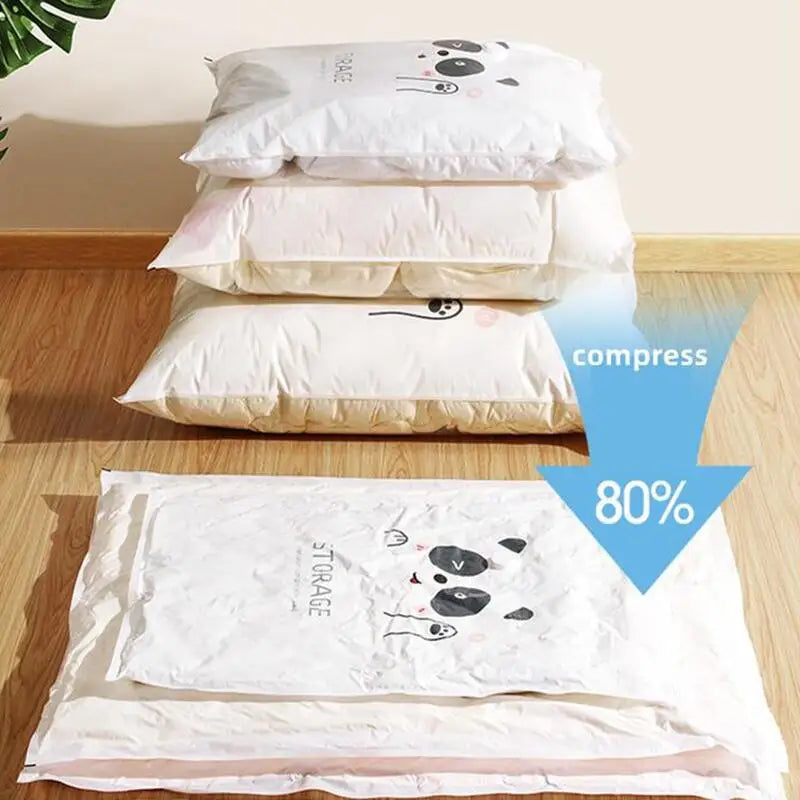 Reusable Vacuum Compression Bags for Clothes & Travel Vacuum Storage Bags PLUSH