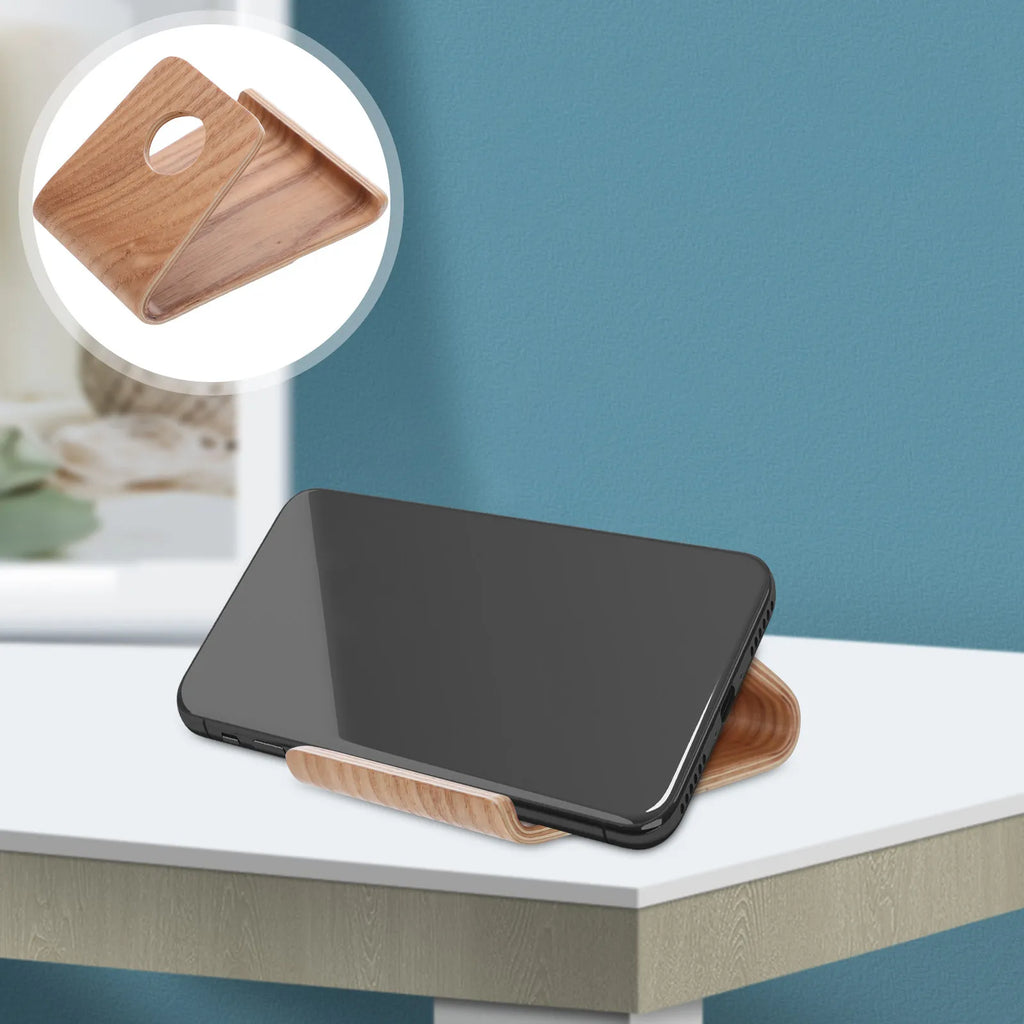 Solid Wood Phone & Tablet Stand – Minimalist Desktop Holder Wood Phone Stand PLUSH Default Title