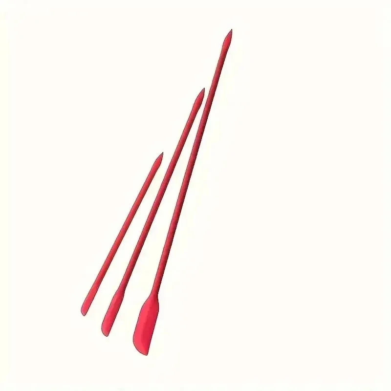 3-Piece Mini Silicone Spatula Set – Heat Resistant Jar Scrapers Silicone Spatula Set PLUSH Red