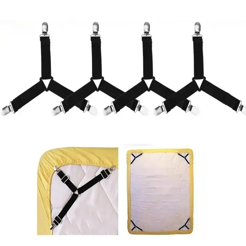 Bed Sheet Fasteners – Adjustable Elastic Clips 4 or 8 Pack Bed Sheet Clips PLUSH