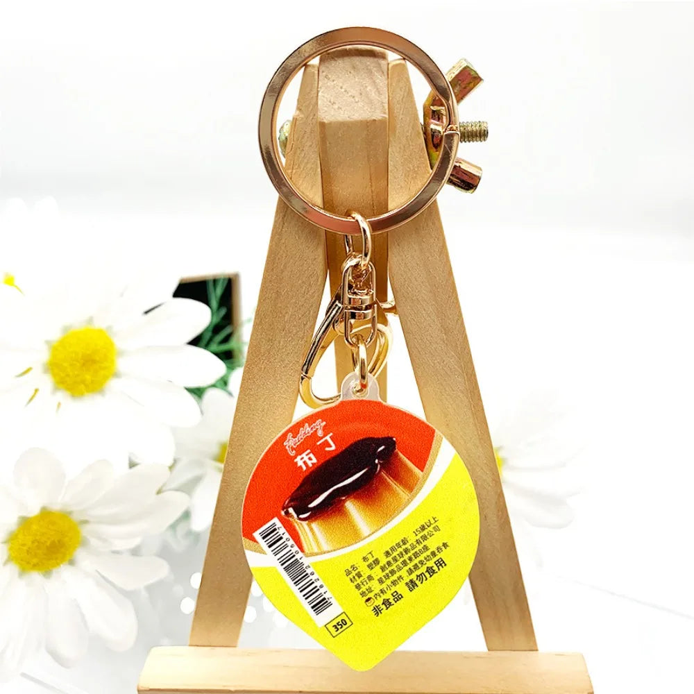 Squeeze Pudding Keychain – Squishy Slow Rebound Food Keyring Novelty Keychain PLUSH