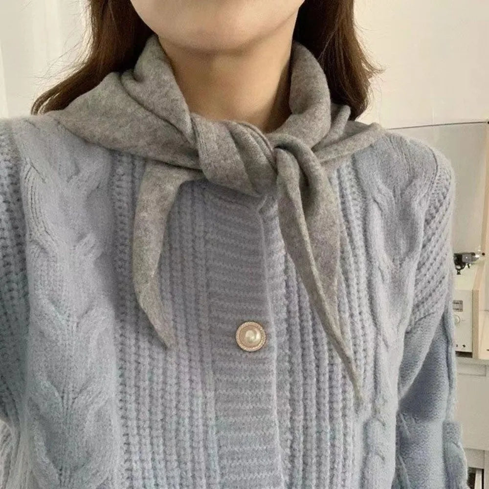 Women's Knitted Triangle Scarf False Collar Warm Shawl Knitted Scarf Shawl PLUSH