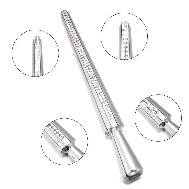 Metal Ring Sizer Mandrel Gauge – DIY Jewelry Making Tool Jewelry Making Tool PLUSH UK Size