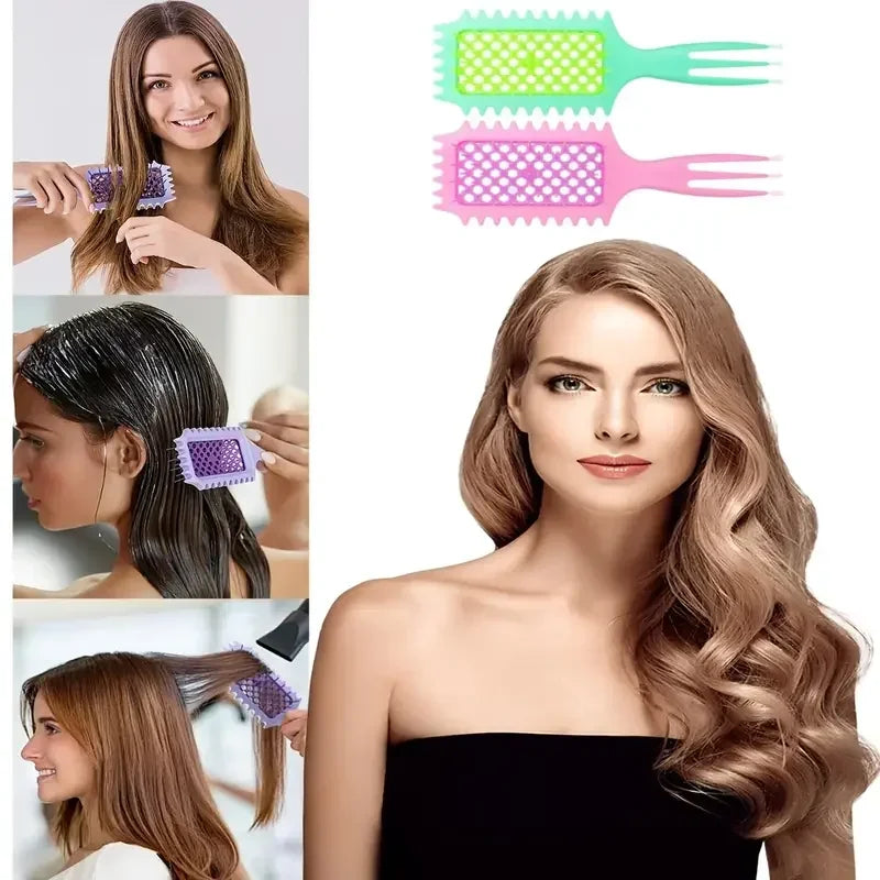 5-Piece Hair Styling Set – Curl Brush, Rat Tail & Edge Comb Hair Styling Set PLUSH