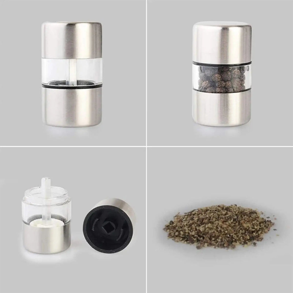 Manual Salt & Pepper Grinder – Mini Stainless Steel Mill Spice Mill Grinder PLUSH
