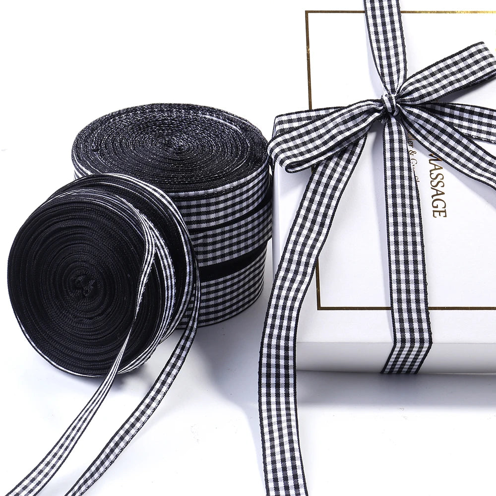 10 Yards Gingham Polyester Ribbon Tape – DIY Gift Wrapping Craft Ribbon Tape PLUSH