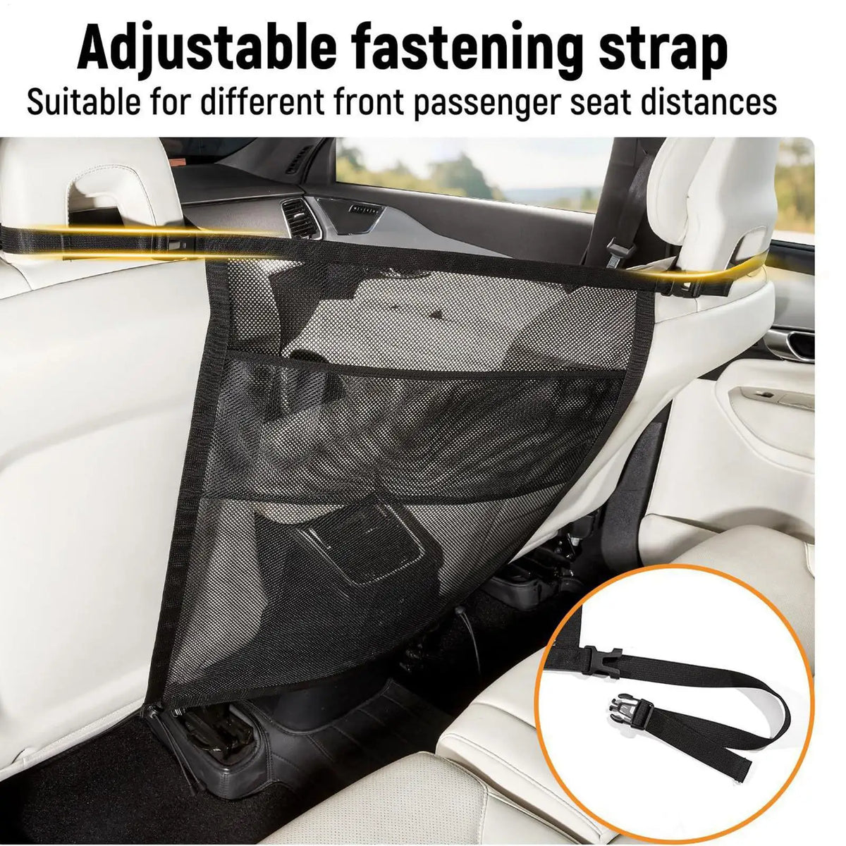 Pet Car Barrier Dog Divider Mesh Net – Back Seat Safety Guard Dog Car Barrier PLUSH