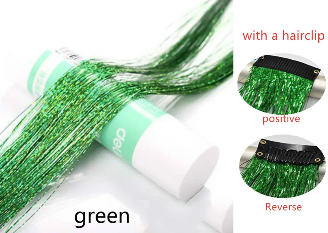 Sparkle Hair Tinsel Extensions 100cm – Colorful Braiding Dazzles