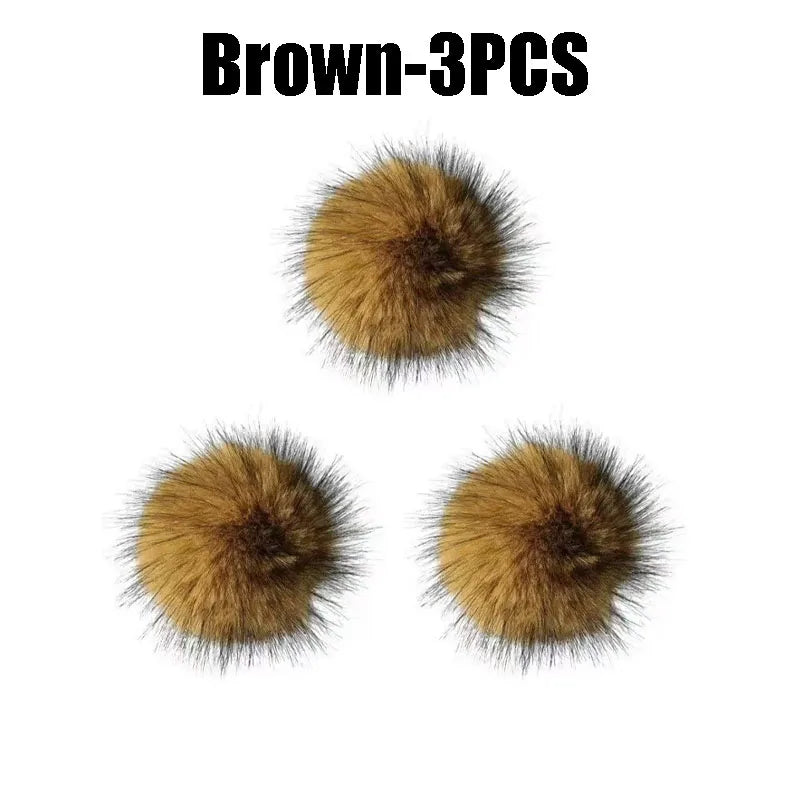 Rabbit Fur Cat Toy Ball – Silent Interactive Indoor Cat Toy Cat Toy Ball PLUSH Brown 3PCS