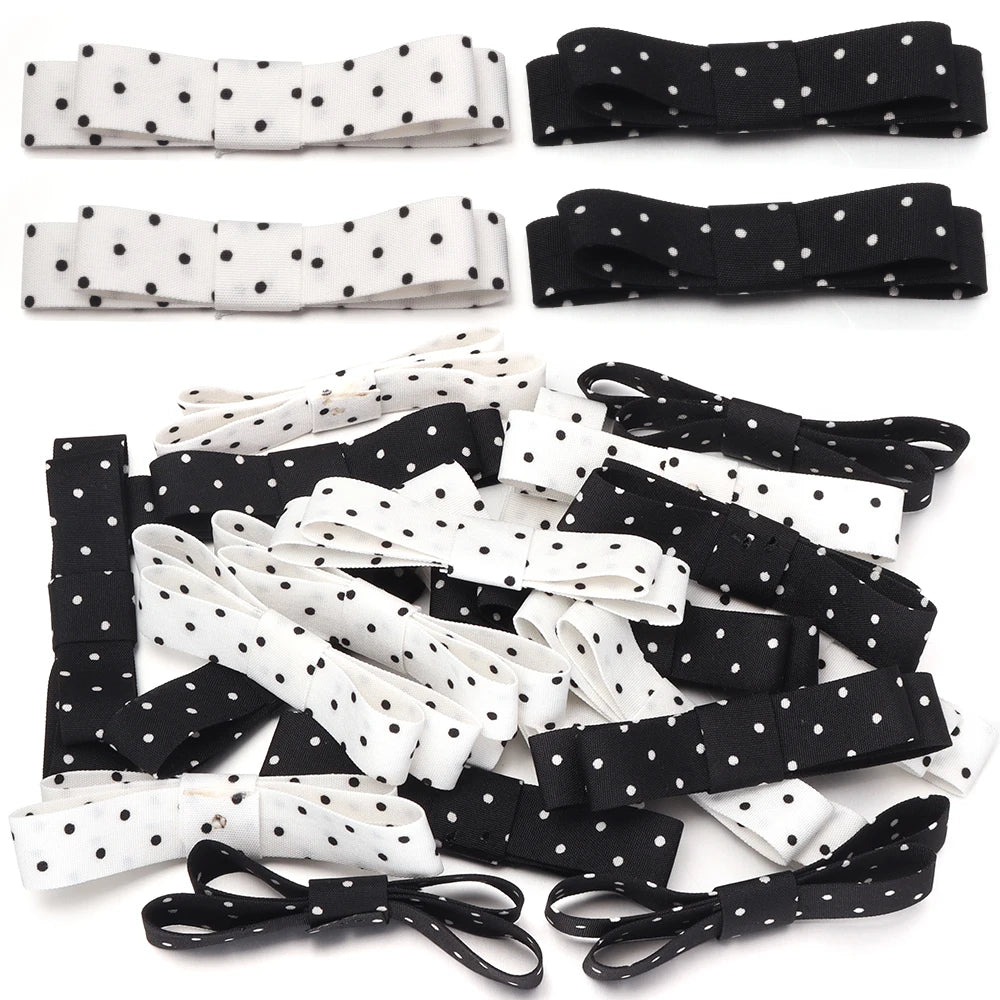 10pcs Polka Dot Satin Bows for DIY Hair Clips & Crafts Satin Hair Bows PLUSH