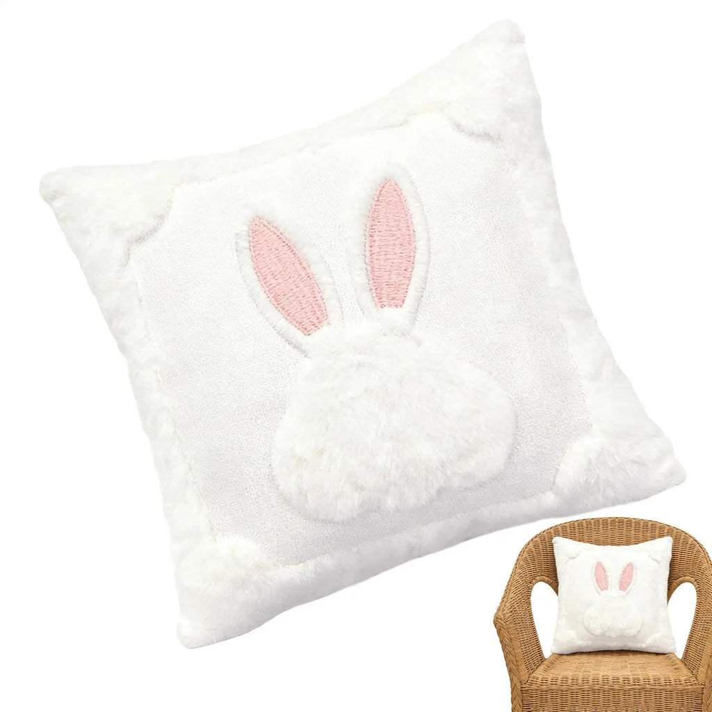 Easter Rabbit Plush Pillow Cover 45x45cm – Spring Bunny Cushion Decorative Pillow Cover PLUSH