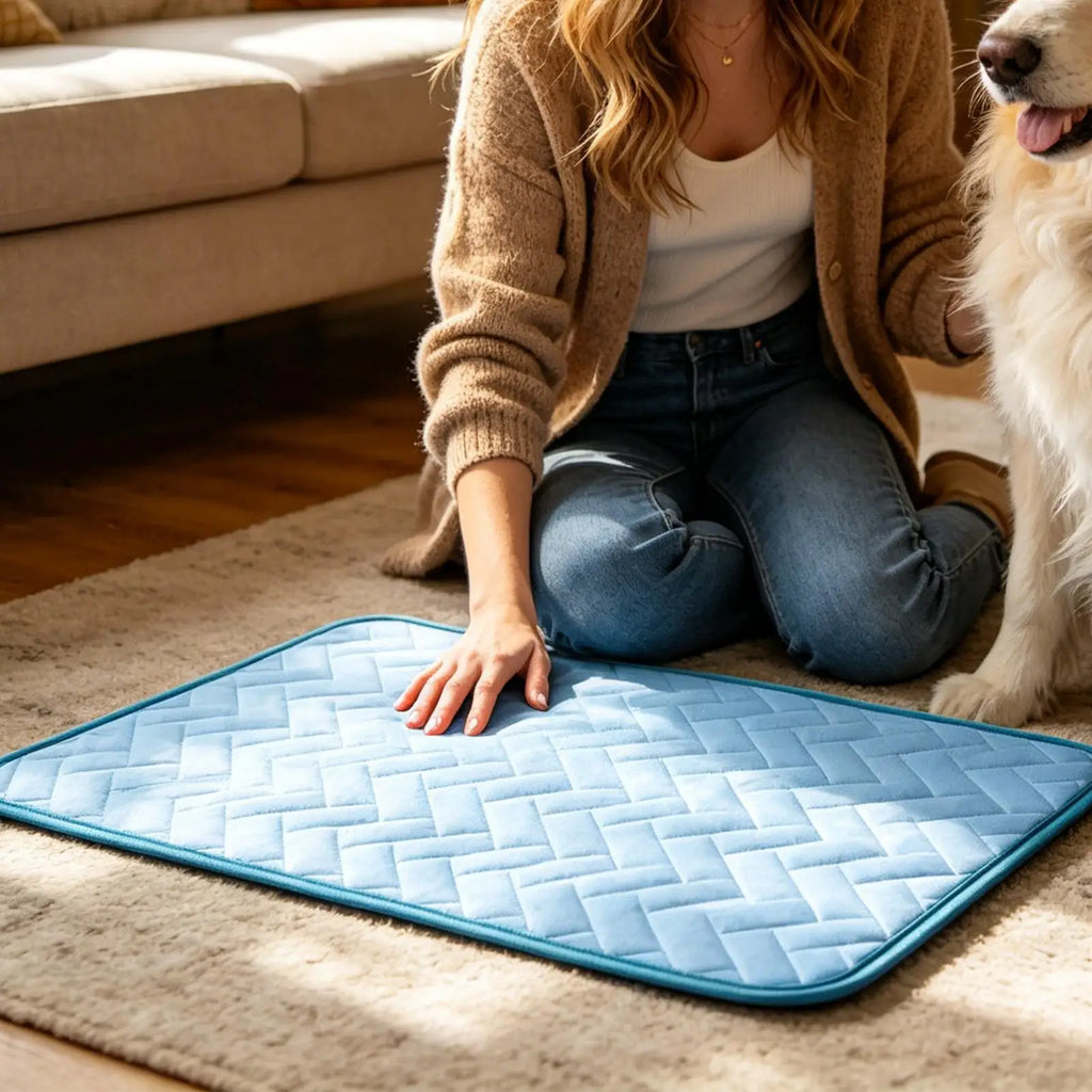 Self-Cooling Ice Silk Pet Mat for Dogs & Cats | All Sizes Pet Cooling Mat PLUSH