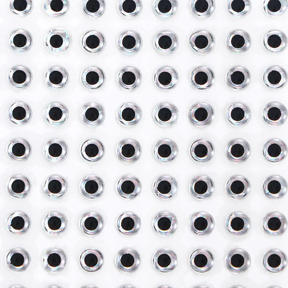 100pcs 3D Holographic Fish Eyes – DIY Fishing Lure Eyes Fishing Lure Eyes PLUSH Silver-5mm