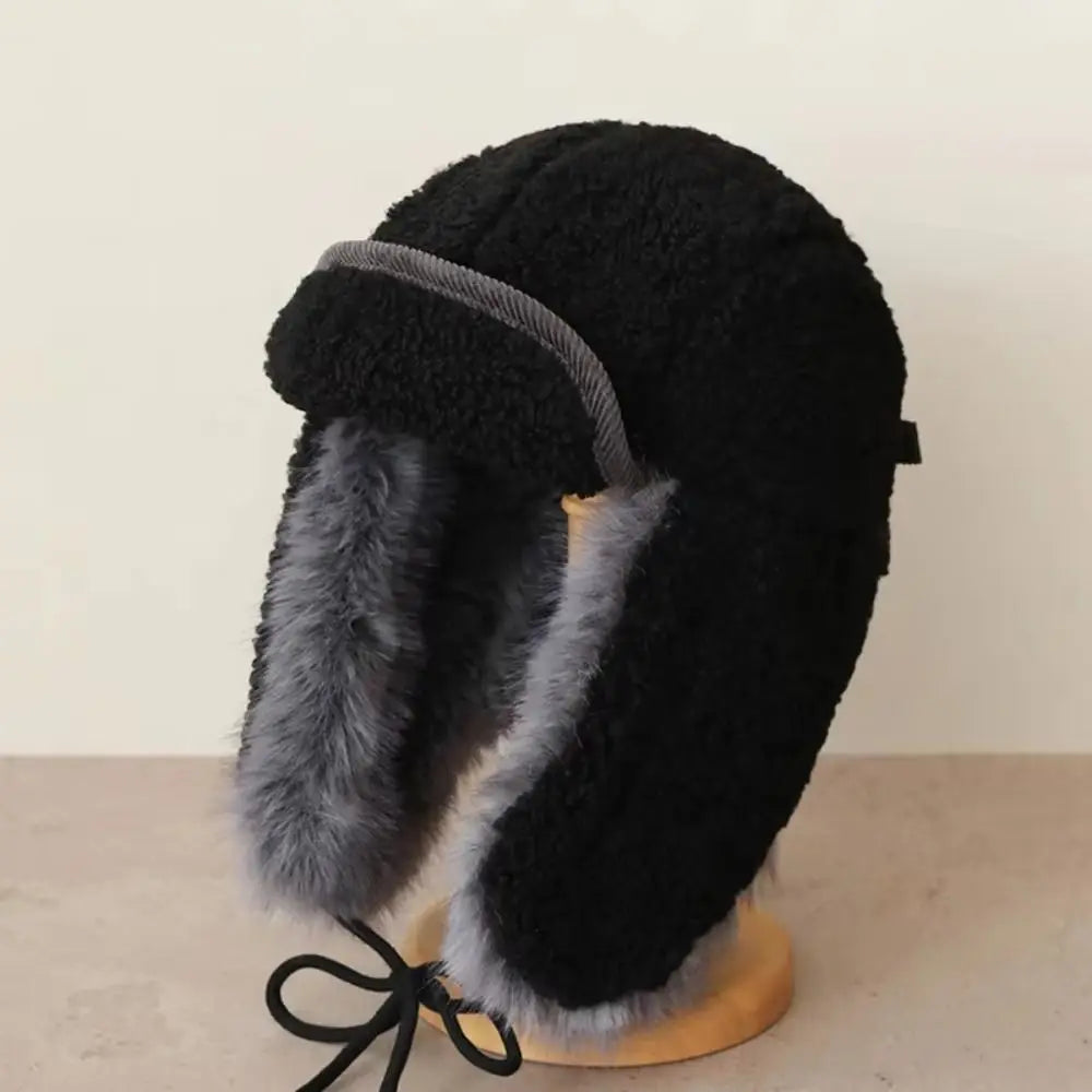 Windproof Winter Pilot Earflap Hat – Fleece Lined Beanie Cap Winter Earflap Hat PLUSH