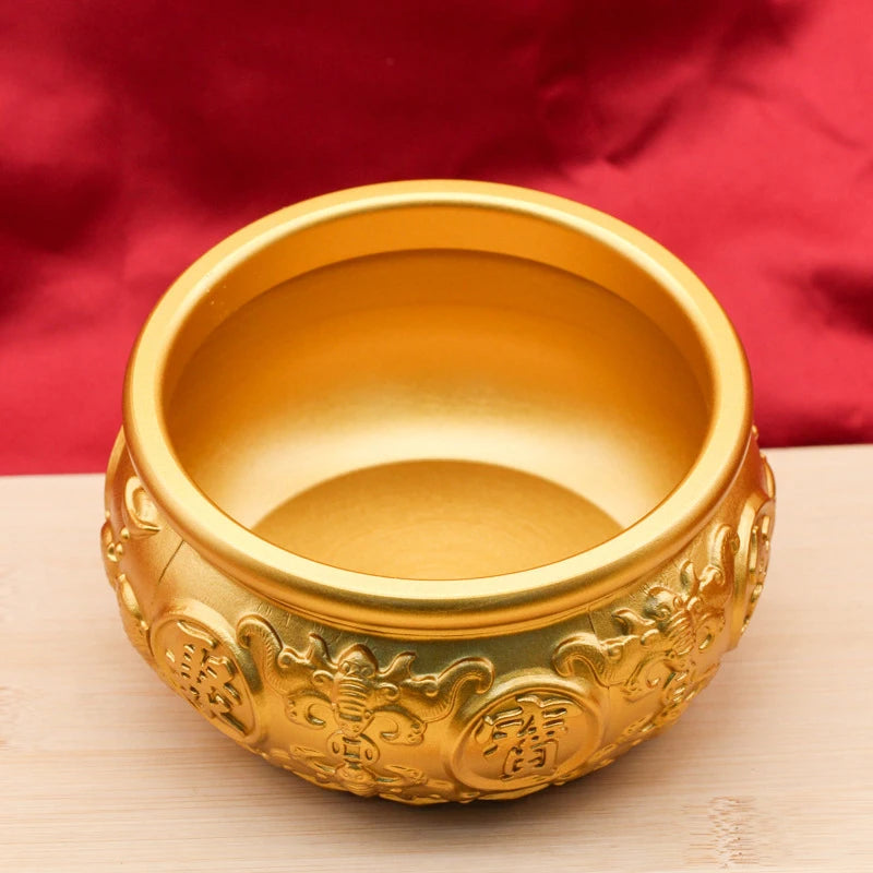 Brass Cornucopia Treasure Bowl Ornament – Good Luck Home Decor Desktop Home Ornament PLUSH
