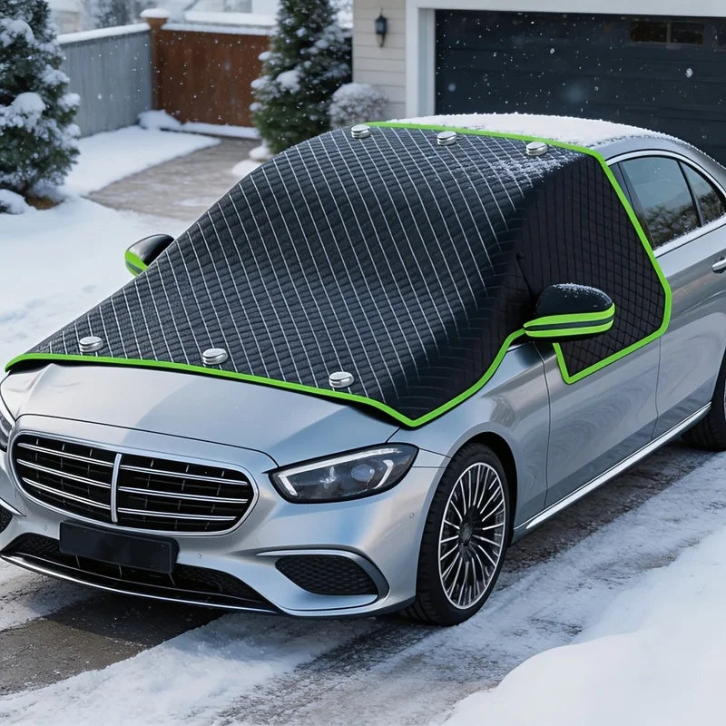Magnetic Windshield Snow Cover with Reflective Strips Windshield Snow Cover PLUSH