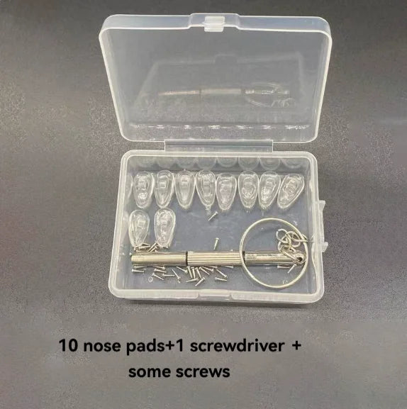 10pcs Silicone Nose Pads for Glasses + Screwdriver Kit Eyeglass Repair Kit PLUSH 1 set