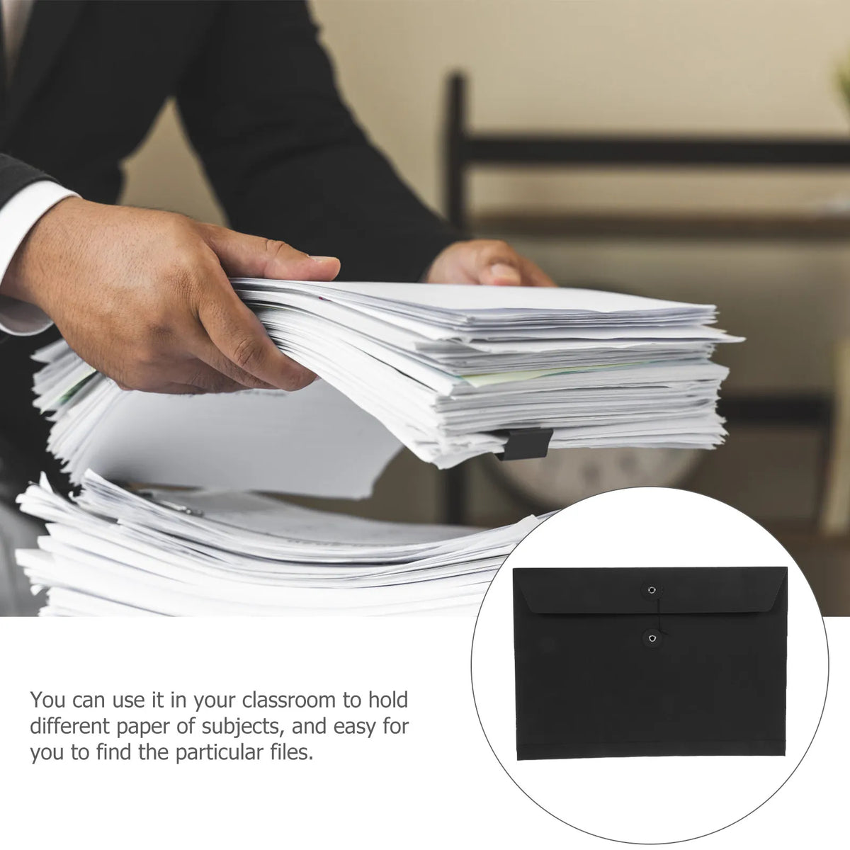 5-Pack File Pocket Document Organizer Bags – A4 School & Office Document Organizer Bag PLUSH