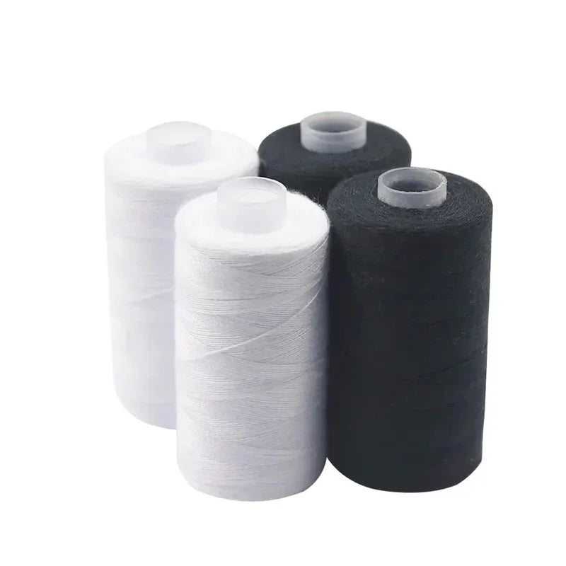 2Pcs 500M Polyester Sewing Thread Set – Black & White Polyester Sewing Thread PLUSH
