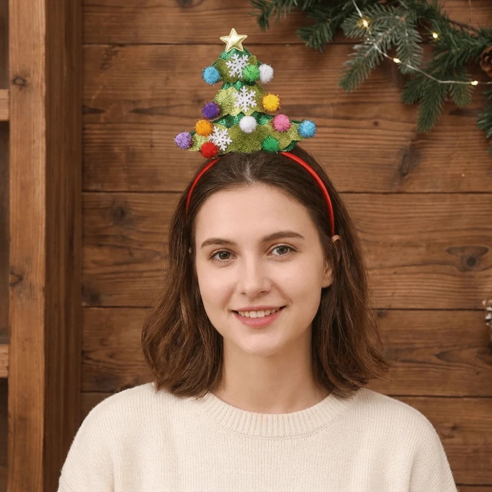 Shiny Christmas Headband Sequin Xmas Hair Hoop Party Accessory Holiday Hair Headband PLUSH
