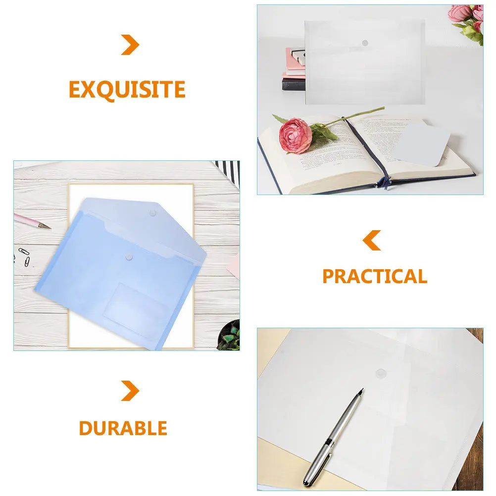 6-Pack A5 Document Folder Bags – Button Closure File Pouches Document Folder Bag PLUSH