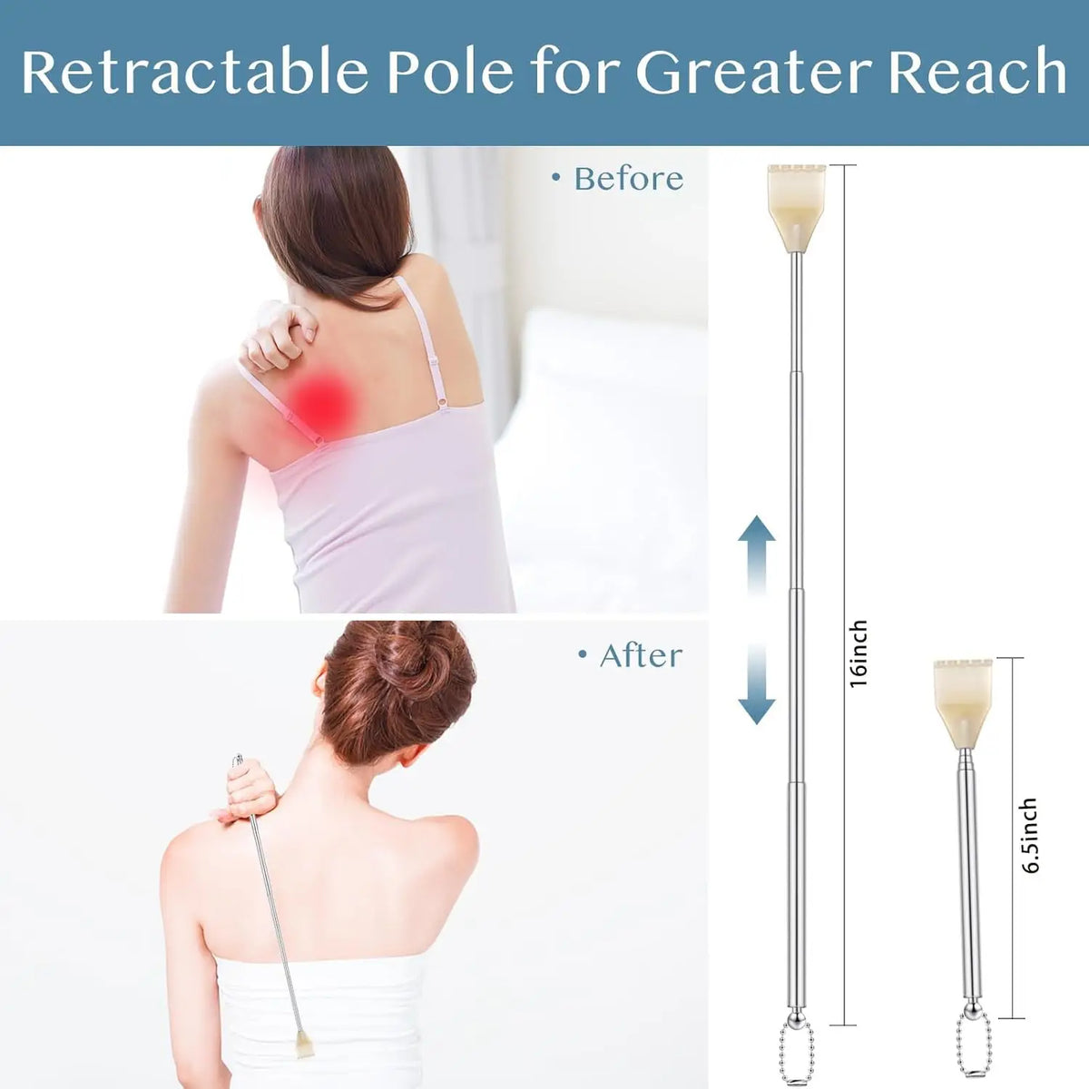 Telescopic Stainless Steel Back Scratcher Set – 3 or 10 Pack Back Scratcher Set PLUSH