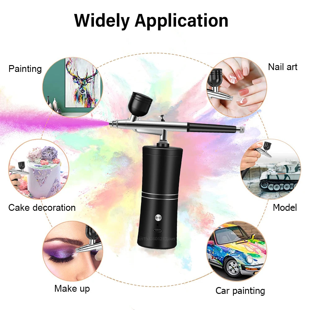 Portable Airbrush Kit with Compressor – Nail Art & Crafts Airbrush Compressor Kit PLUSH