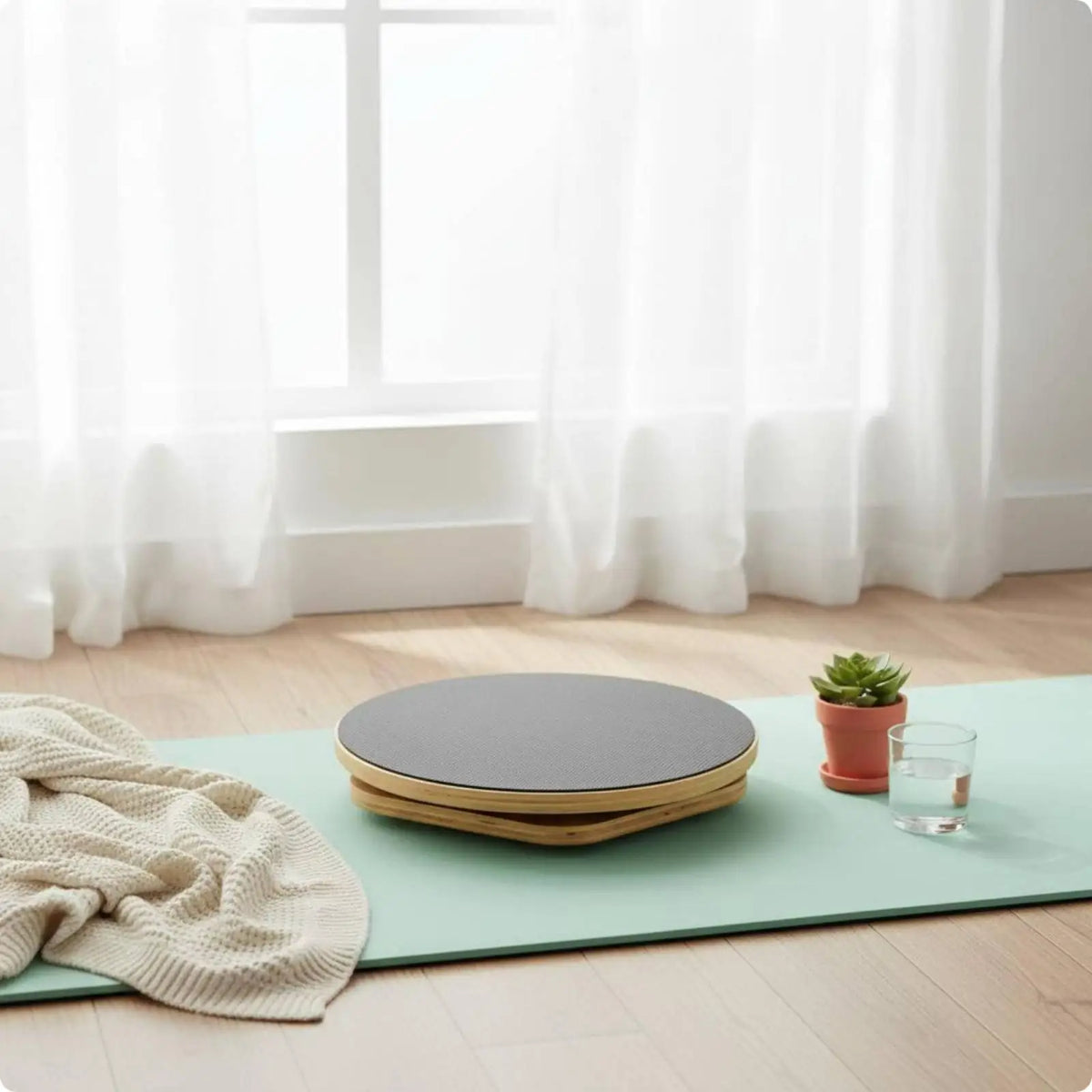 Tooyful Pilates Rotation Disc – Wooden Swivel Board Balance Rotation Disc PLUSH
