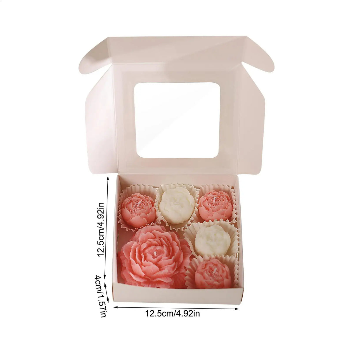 Soy Wax Rose Candle Set 6pcs – Handmade Floral Home Décor Gift Decorative Candle Set PLUSH