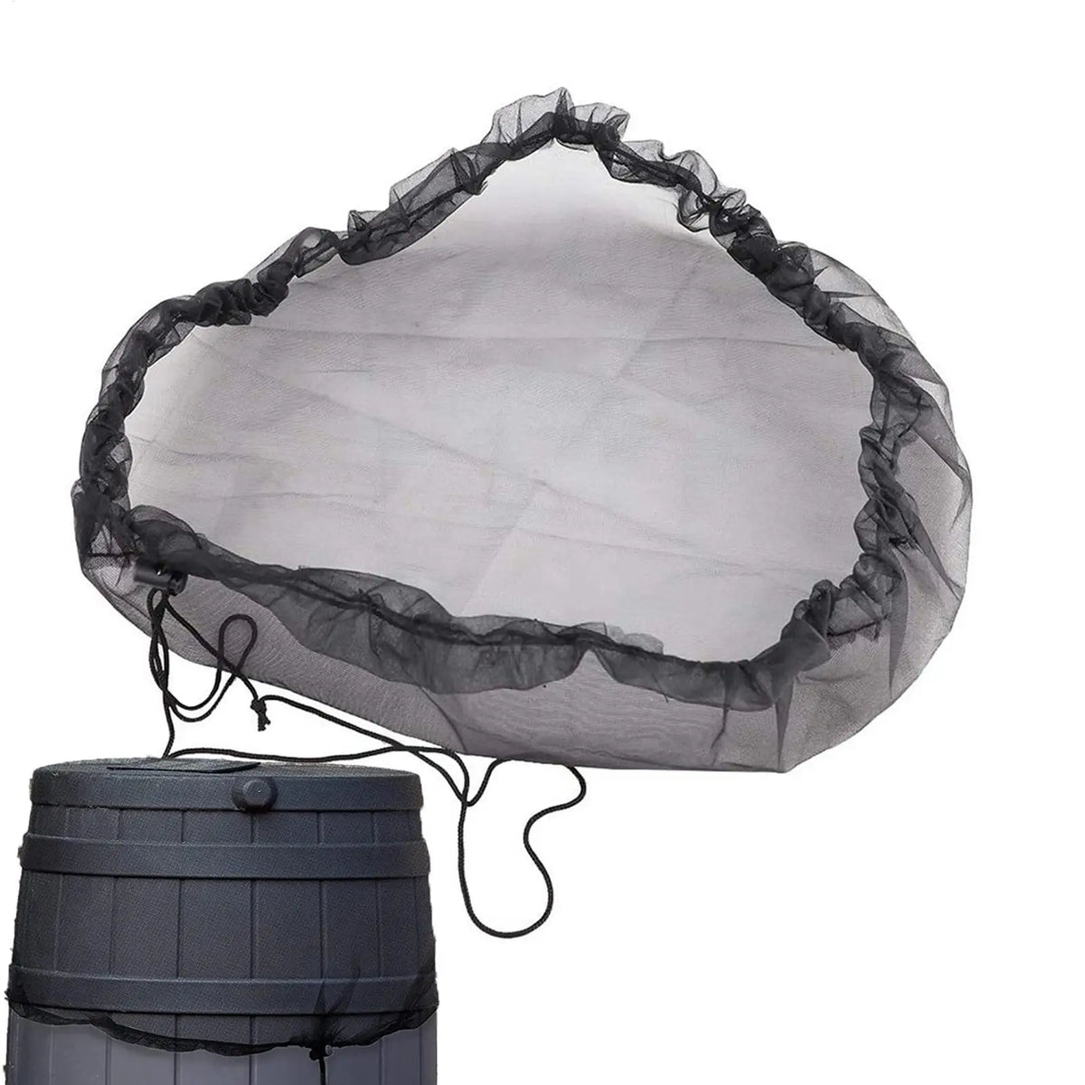 Rain Barrel Mesh Cover with Drawstring – Leaf & Debris Screen Rain Barrel Cover PLUSH 60cm