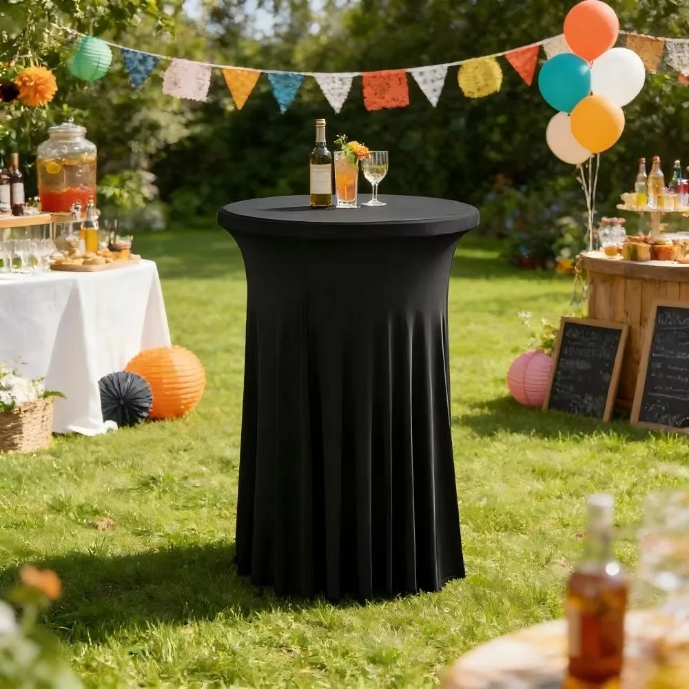 Stretch Round Tablecloth Elastic Bar Table Cover & Skirt Stretch Table Cover PLUSH