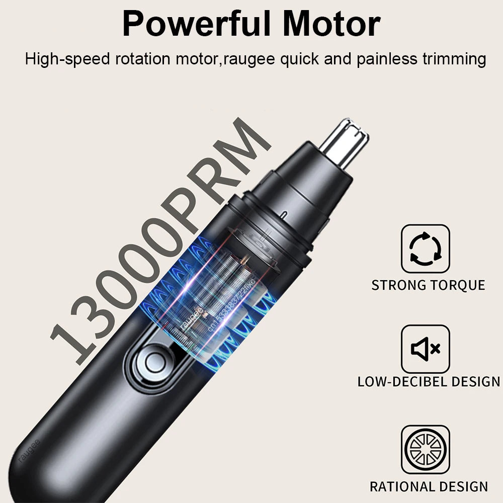 Raugee Electric Nose & Ear Hair Trimmer – Rechargeable Nose & Ear Trimmer PLUSH