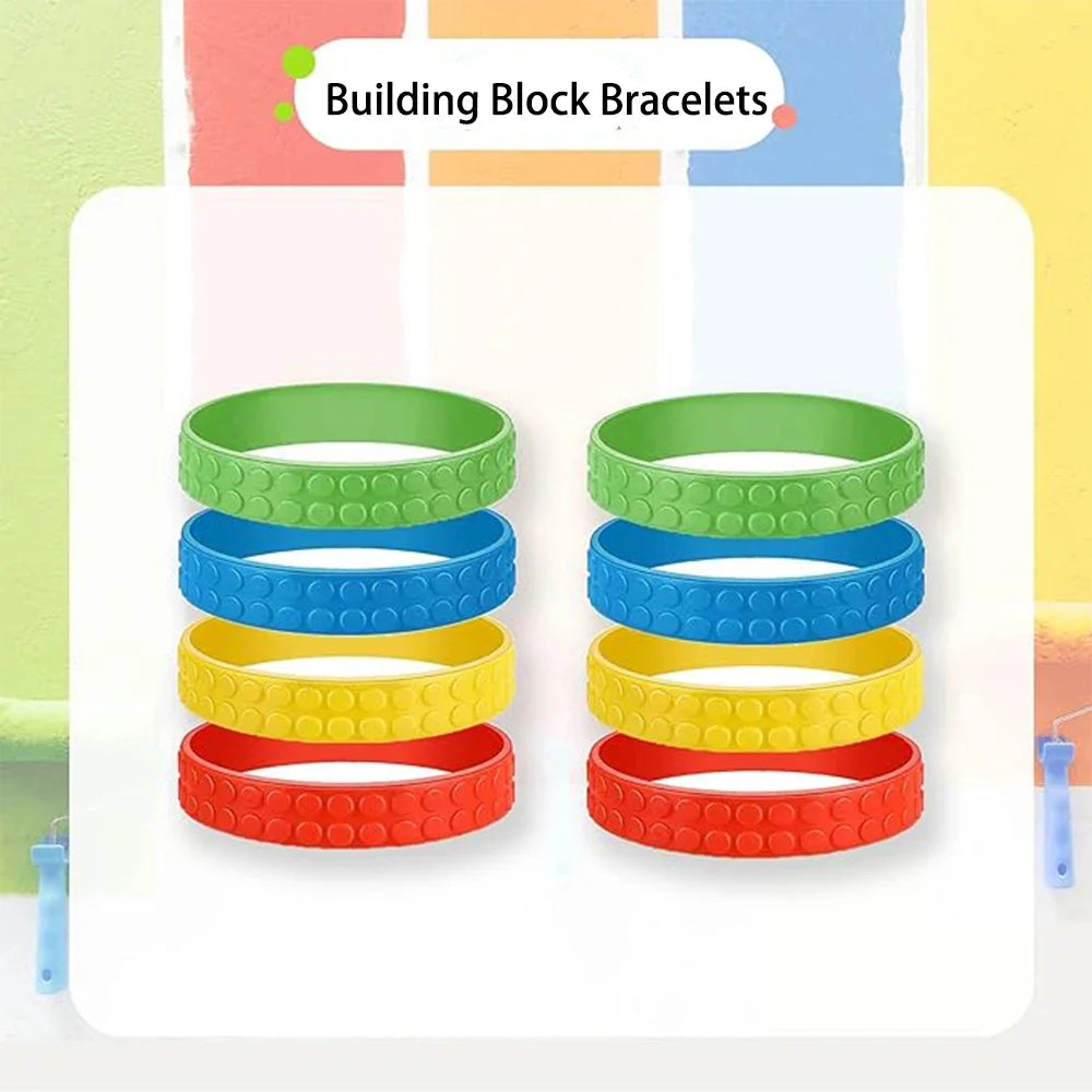 Kids Building Block Silicone Bracelet Kit – Colorful Rubber Bangles Kids Silicone Bracelet PLUSH