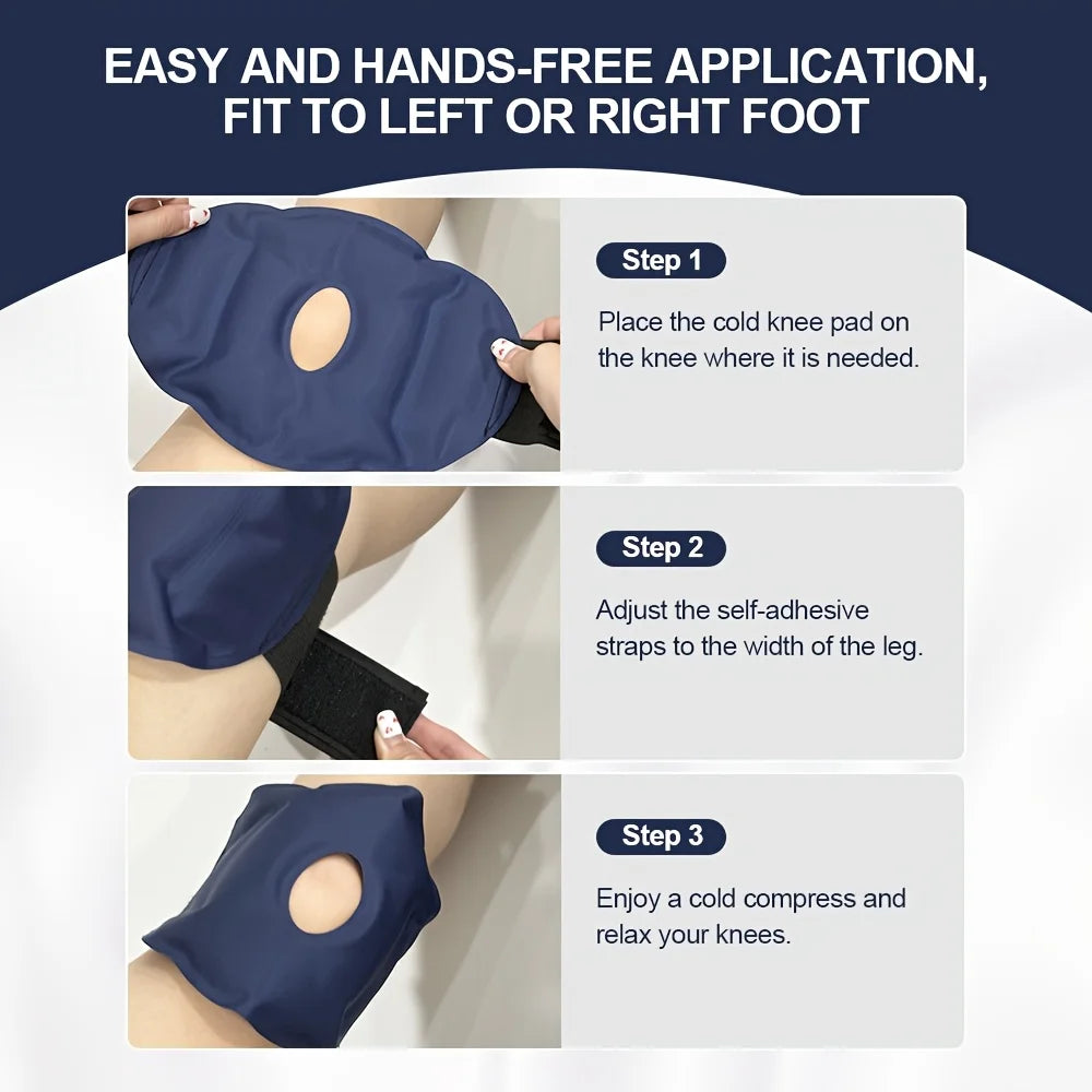 Reusable Knee Ice Pack Wrap – Adjustable Cold Compress Gel Pad Cold Compress Wrap PLUSH