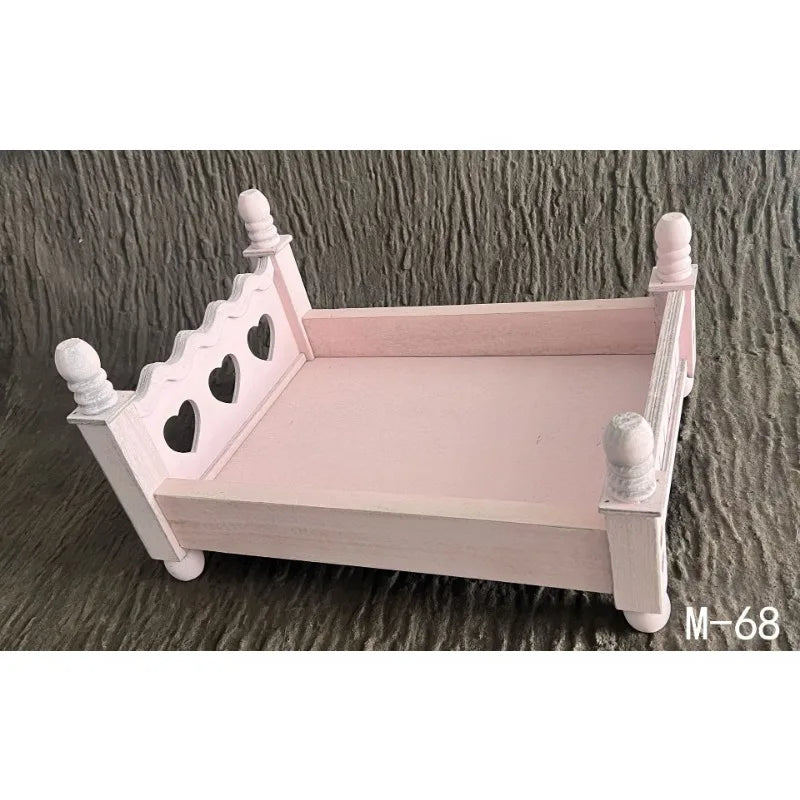 Newborn Photography Props Small Wooden Bed – Baby Studio Prop Photography Prop PLUSH