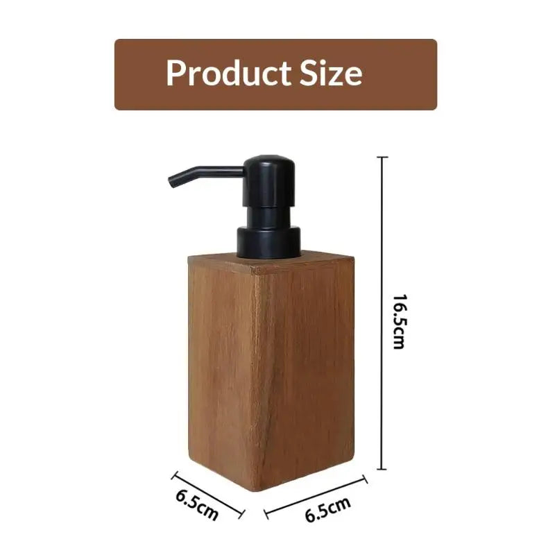 Wooden Lotion Pump Dispenser – Refillable Bathroom Organizer Soap Dispenser PLUSH