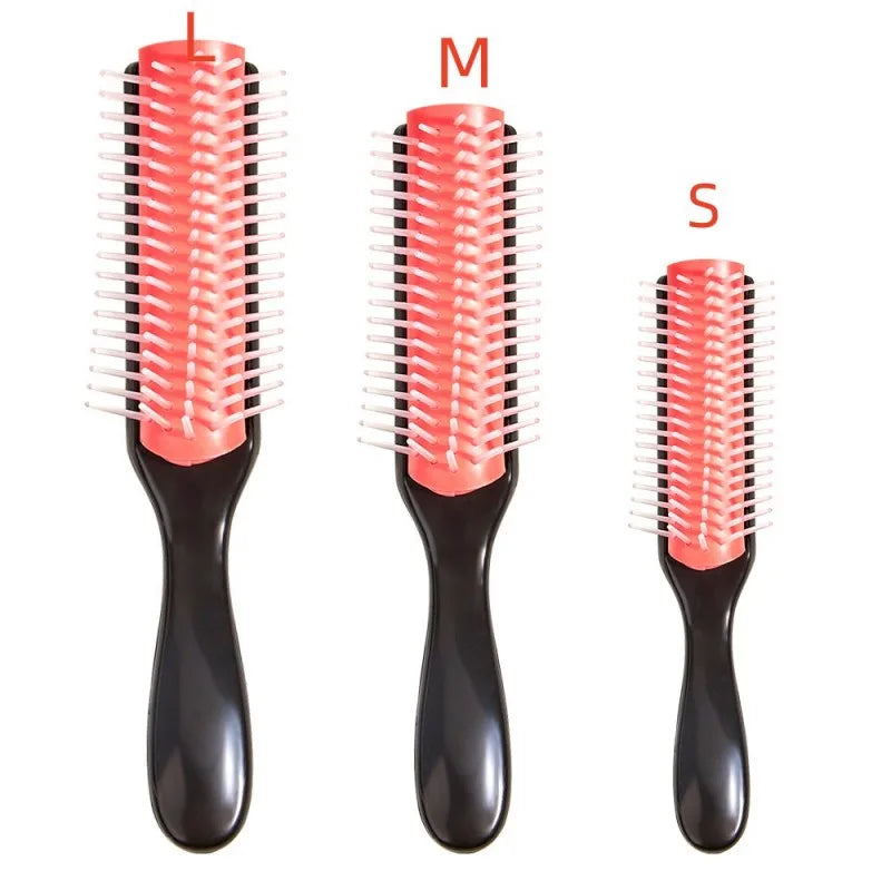 Wide Teeth Paddle Detangling Brush & 6 Hair Clips Set Hair Brush Set PLUSH