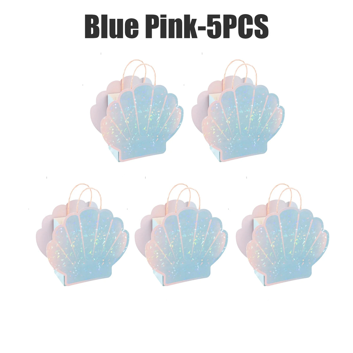 Mermaid Seashell Party Favor Bags | Ocean Theme Goodie Bags Party Favor Bags PLUSH Blue Pink 5PCS