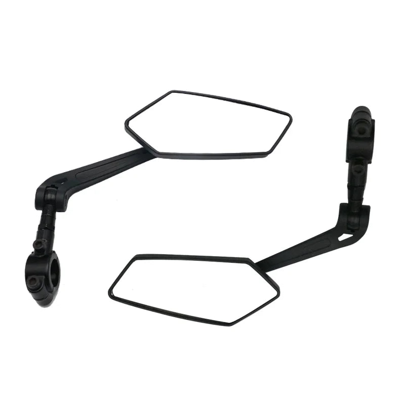 RIDERACE Adjustable Bicycle Rear View Handlebar Mirror Bike Handlebar Mirror PLUSH Black Set