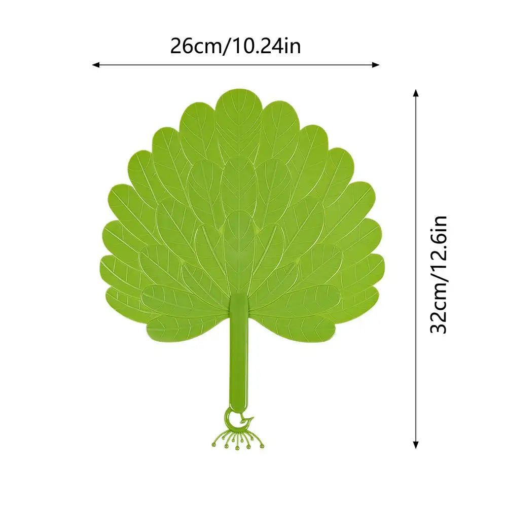 Artificial Palm Leaf Handheld Fan – Portable Summer Hand Fan Handheld Hand Fan PLUSH Green