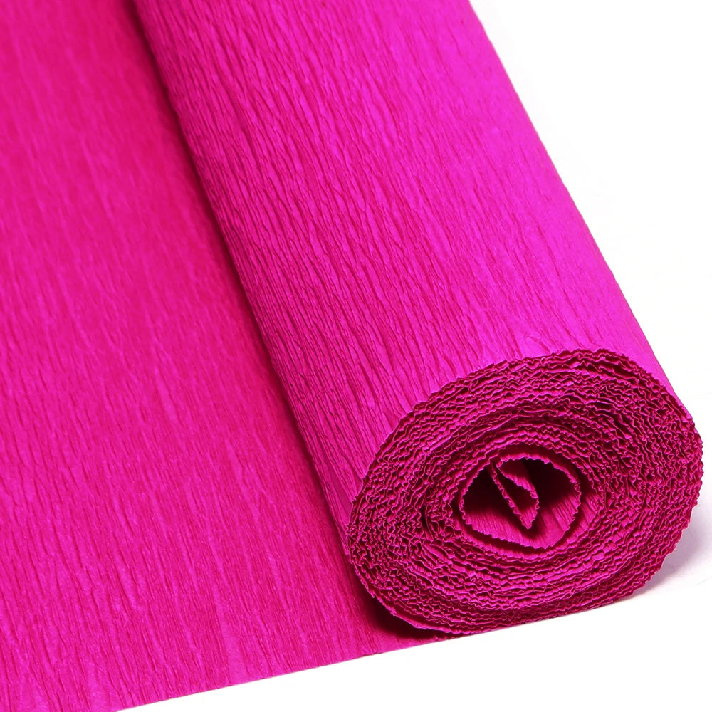 Colored Crepe Paper Roll 50x25cm – DIY Party & Wedding Decor Crepe Paper Roll PLUSH hotpink