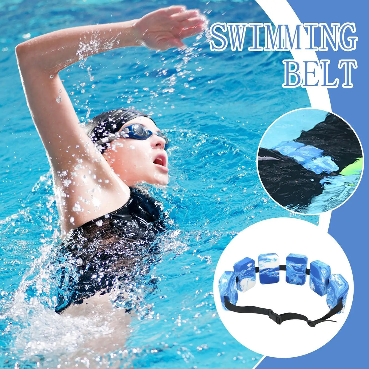 EVA Foam Swimming Float Belt – Adjustable Buoyancy Training Swim Float Belt PLUSH