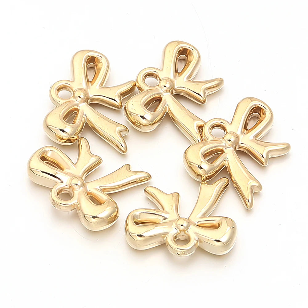 30pcs CCB Bowknot Spacer Beads – DIY Jewelry Bow Charms Jewelry Spacer Beads PLUSH KC Gold 18X20m