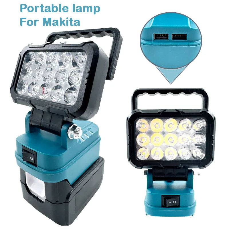 ZWINCKY LED Work Light for Makita 18V Battery – Dual USB LED Work Light PLUSH