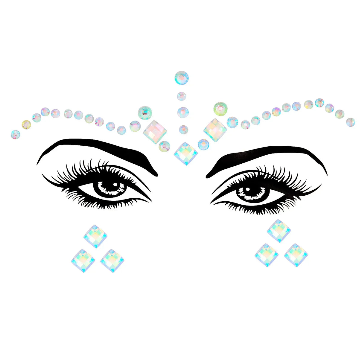 Crystal Face Gems Rhinestone Temporary Tattoo Stickers Face Gem Stickers PLUSH 60