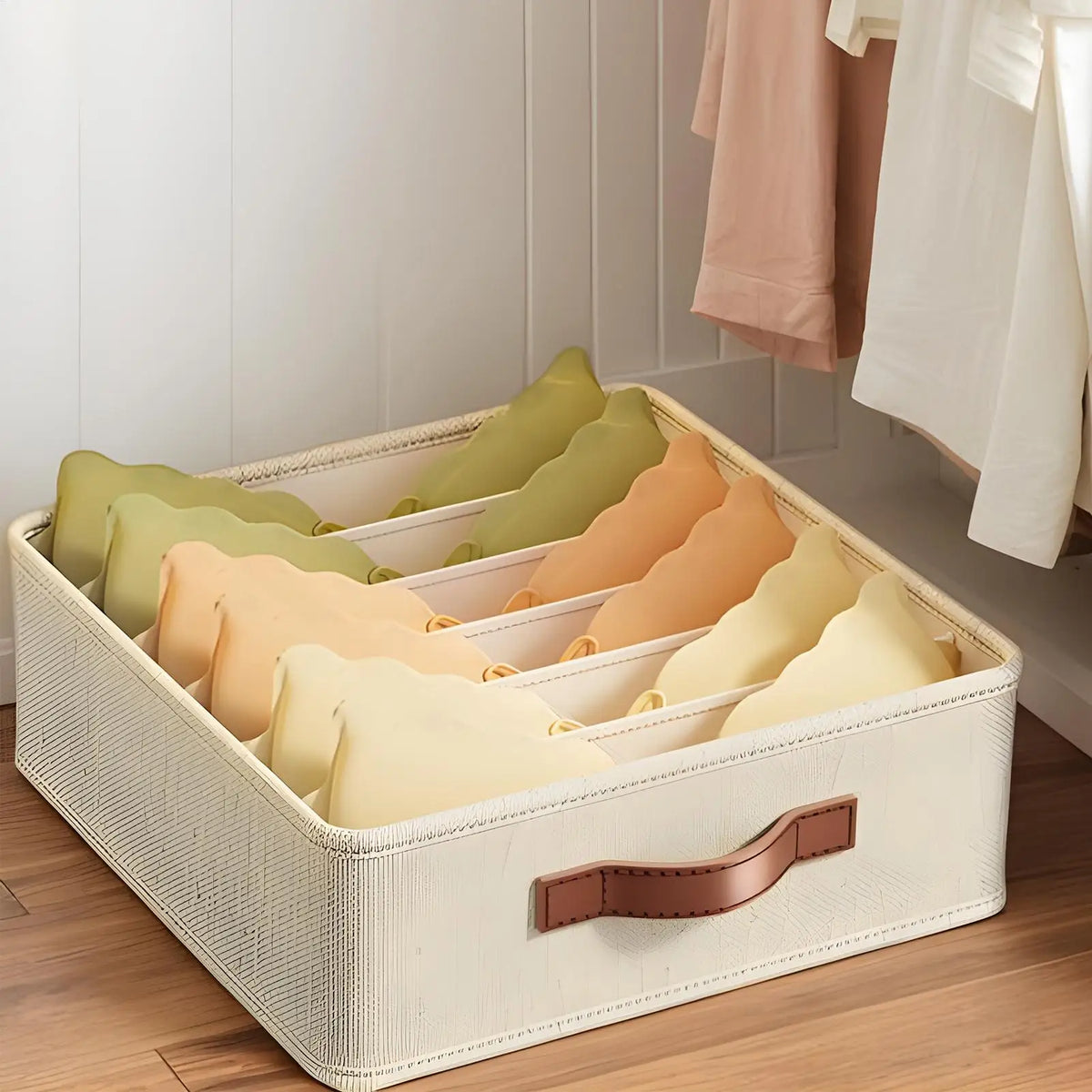 20-Grid Foldable Underwear Drawer Organizer – Cotton Linen Drawer Storage Organizer PLUSH