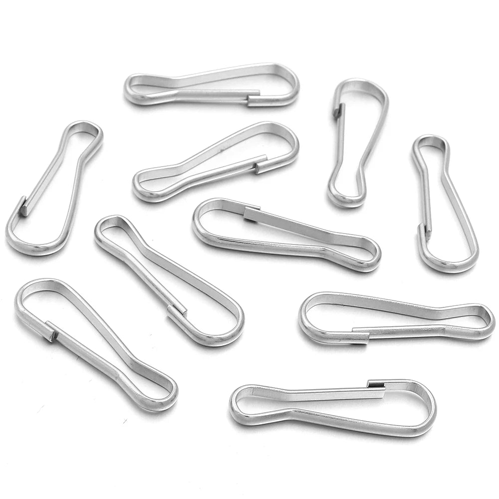 50pcs Stainless Steel Spring Snap Hook Clips – DIY Jewelry Jewelry Clasps & Findings PLUSH 28x9mm