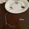 Red Cherry Tassel Hair Clip – Braided Wax Thread Charm Tassel Hair Clip PLUSH 53cm for long hair