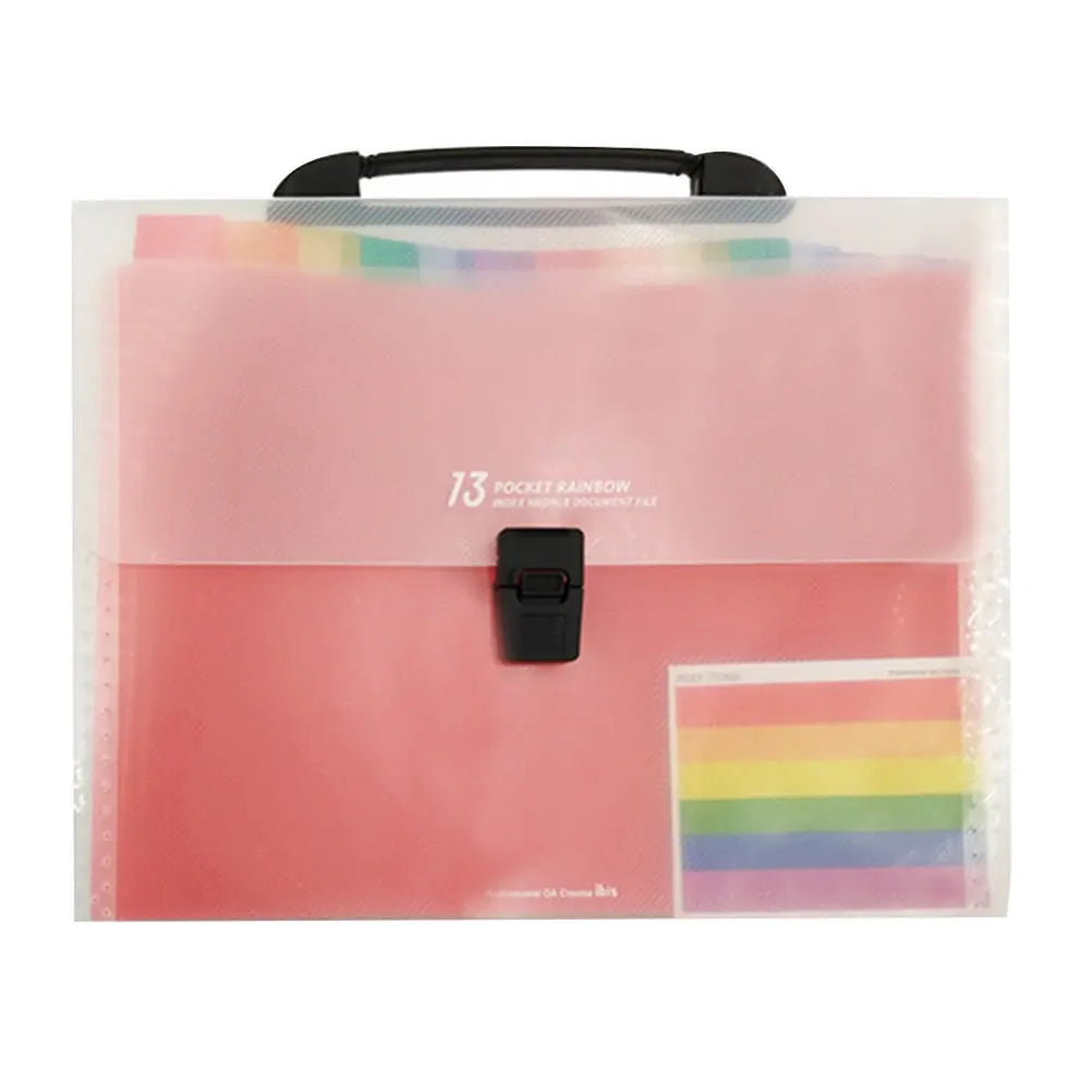 13-Pocket Rainbow Accordion File Organizer | A4 Document Bag Accordion File Organizer PLUSH
